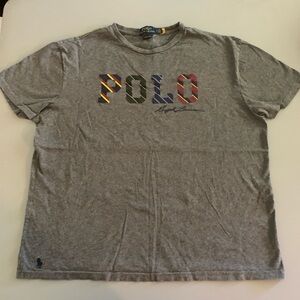 Polo by Ralph Lauren Multicolor Logo Gray Tee